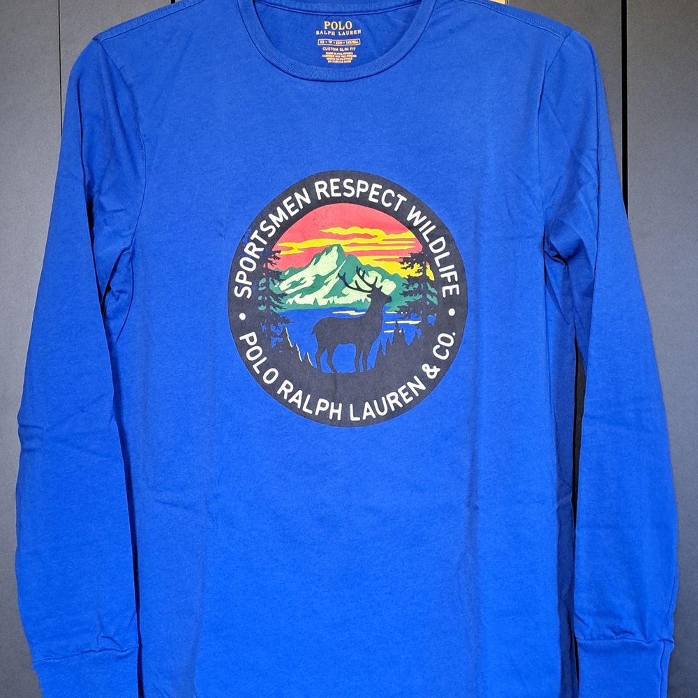 Polo by Ralph Lauren Blue Graphic Long Sleeve Shirt